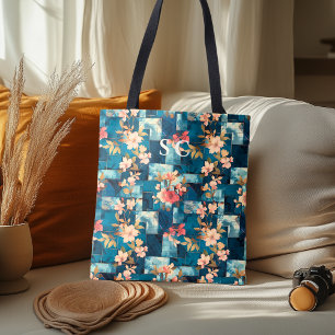 Patchwork Blumen & Geometrisch mit Kirschblüten