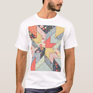 Patchwork-Blumen: Vintage-Ornament T-Shirt