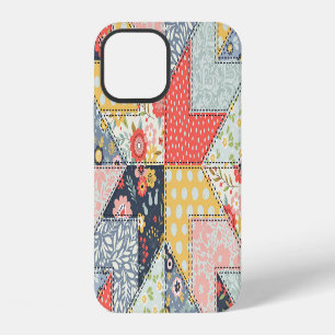 Patchwork-Blumenmuster: Vintage-Ornament iPhone 12 Hülle