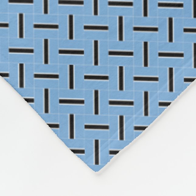 Patchwork Botswana Flaggenmuster Fleecedecke (Ecke)