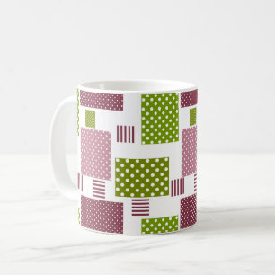 Patchwork Brauner Polka-Punkte Weiße Rückseite Kaffeetasse