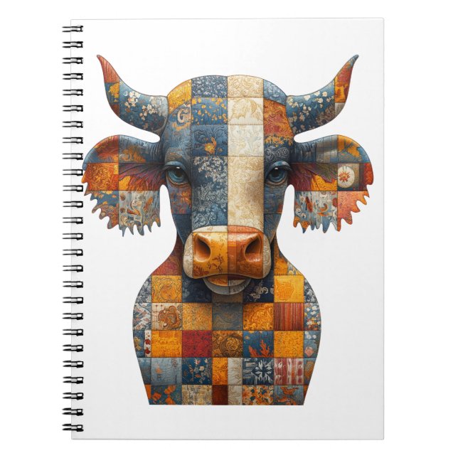 Patchwork Bull Notebook Notizblock (Vorderseite)