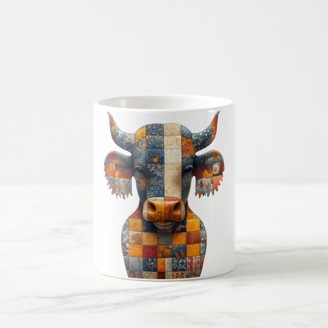 Patchwork Bull-Tasse Kaffeetasse (Mittel)