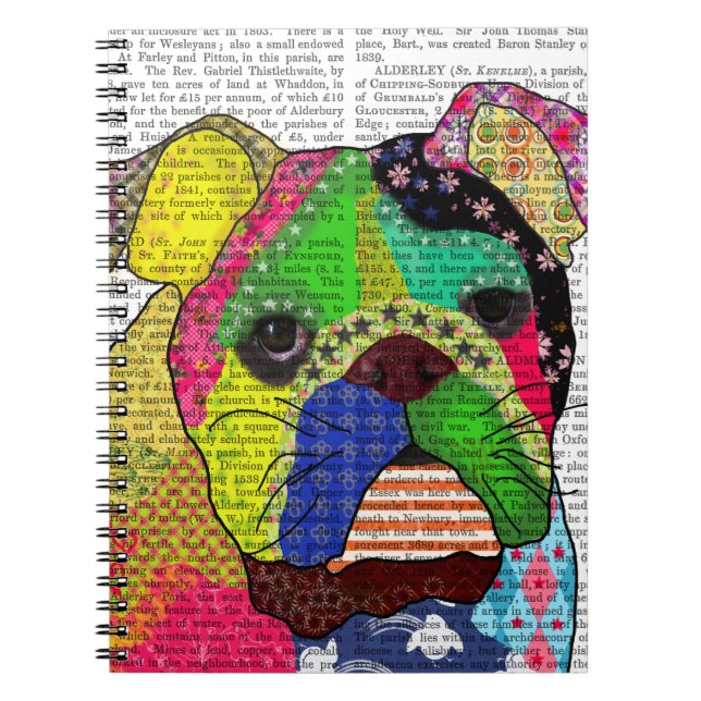 Patchwork Bulldog Notizblock (Vorderseite)