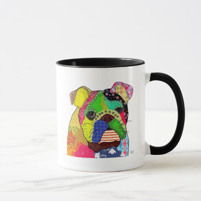 Patchwork Bulldog Tasse (Rechts)