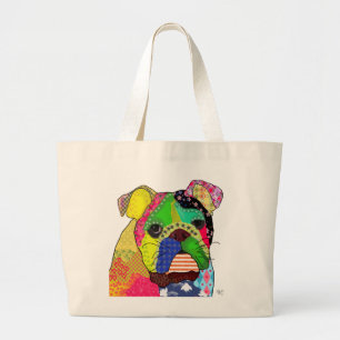 Patchwork-Bulldogge Jumbo Stoffbeutel