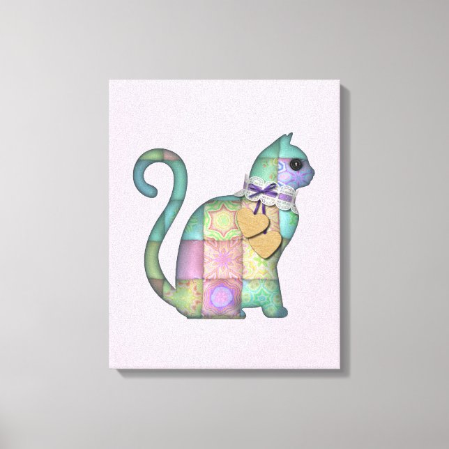 Patchwork cat Leinwand (Vorderseite)