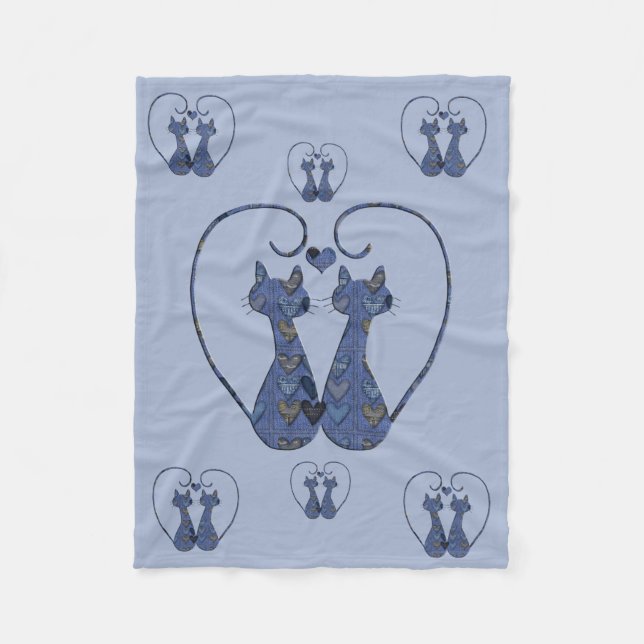 Patchwork Cats Cosy Throw Blanket Fleecedecke (Vorderseite)