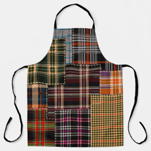 patchwork chercks pattern, tartan design, surface schürze