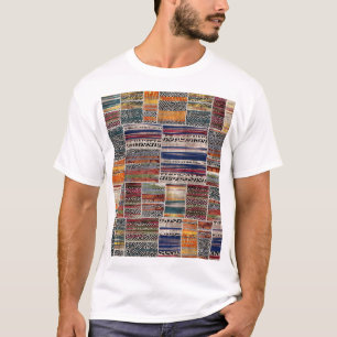 Patchwork-Collage: gemustertes Quiltmuster. T-Shirt