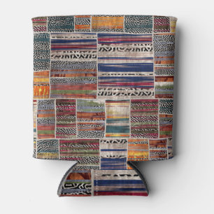 Patchwork-Collage: Mischquilt-Muster. Dosenkühler