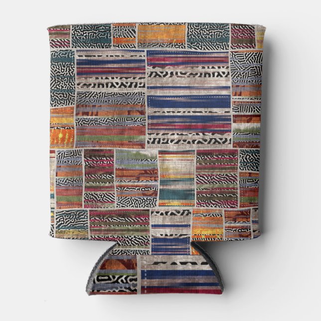 Patchwork-Collage: Mischquilt-Muster. Dosenkühler (Vorderseite)