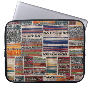 Patchwork-Collage: Mischquilt-Muster. Laptopschutzhülle