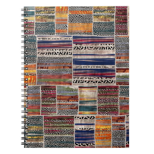 Patchwork-Collage: Mischquilt-Muster. Notizblock (Vorderseite)