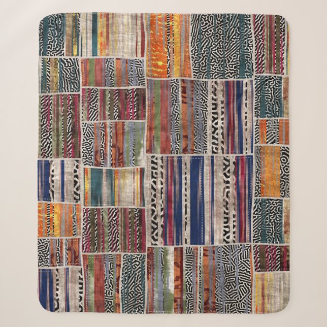 Patchwork-Collage: Mischquilt-Muster. Sherpadecke (Vorderseite)
