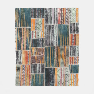 Patchwork Collage Mix, Quilt Muster Druck. Fleecedecke
