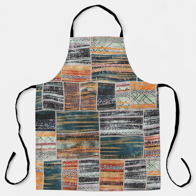 Patchwork-Collage-Mix, Quilt-Musterdruck. Schürze (Vorderseite)