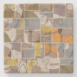 Patchwork-Collage, Quilt-Mischmuster Steinuntersetzer