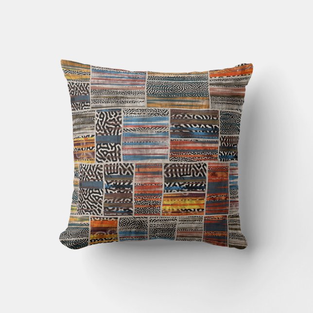 Patchwork-Collage: Quilt-Muster-Extravaganz Kissen (Vorderseite)