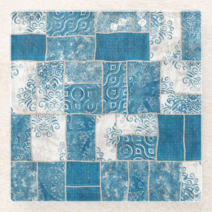 Patchwork-Collage: Quilt-Muster-Mix Glasuntersetzer