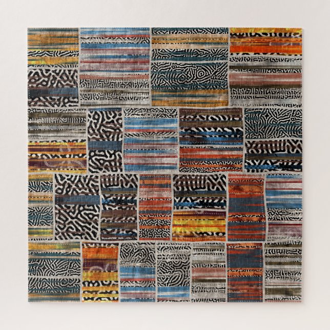 Patchwork Collage: Quilt Pattern Extravaganza Puzzle (Vertikal)