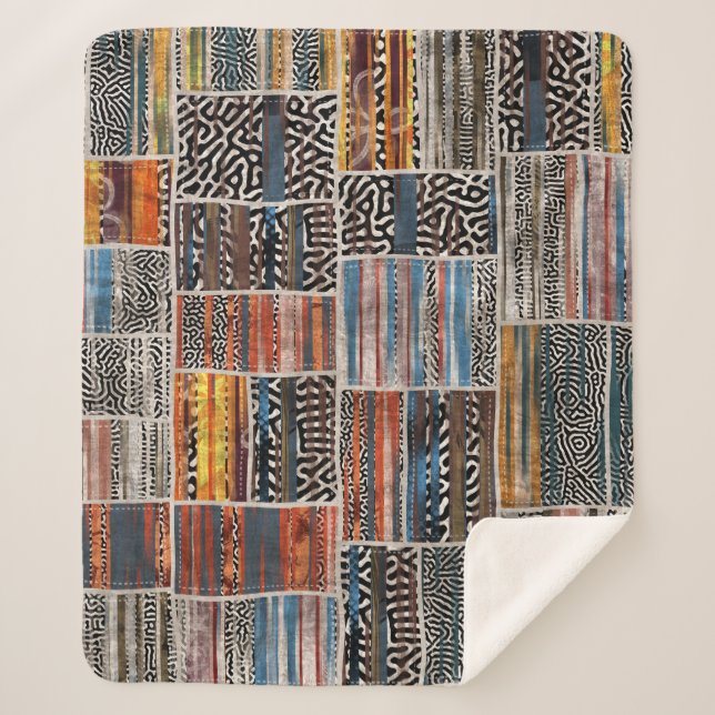 Patchwork Collage: Quilt Pattern Extravaganza Sherpadecke (Vorderseite)