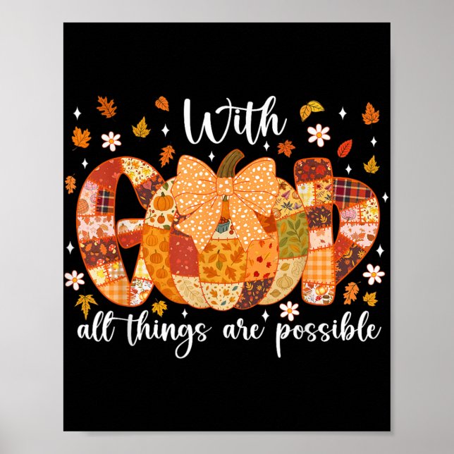 Patchwork Coquette Pumpkin mit Gott Alle Dinge sin Poster (Vorne)