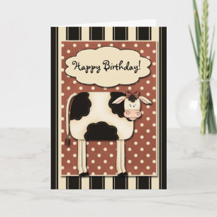 Patchwork Cow Birthday Card Karte