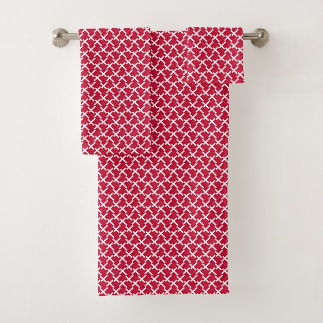 Patchwork Dänemark Flaggenmuster Badhandtuch Set (Insitu)