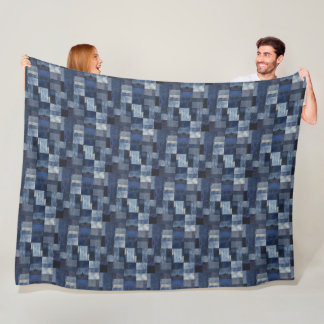 Patchwork Denim Fabric Art Illustration No11 Fleecedecke