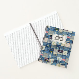 Patchwork Denim individuell gestaltet Notizbuch