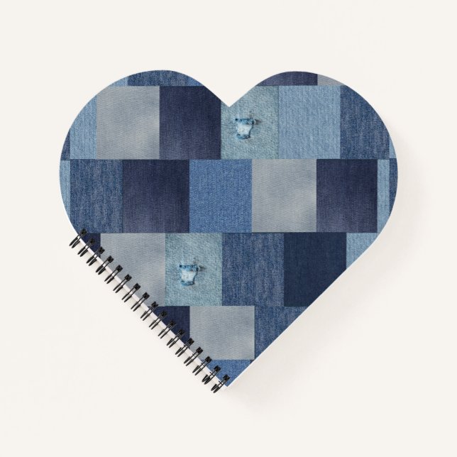 Patchwork Denim Jeans Notizbuch (Vorderseite)