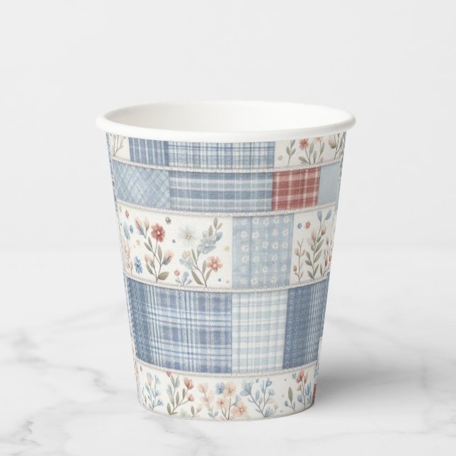 Patchwork Denim Koala Baby - Paper Cups Pappbecher (Vorderseite)