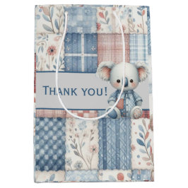 Patchwork Denim Koala Favor Tag Mittlere Geschenktüte