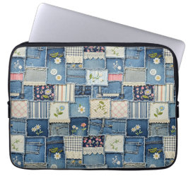 Patchwork Denim Laptopschutzhülle