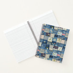 Patchwork-Denim Notizbuch