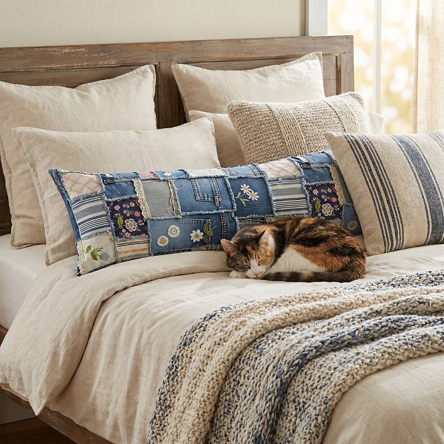 Patchwork-Denim Seitenschläferkissen (Von Creator hochgeladen)