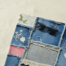 Patchwork Denim Strandtuch