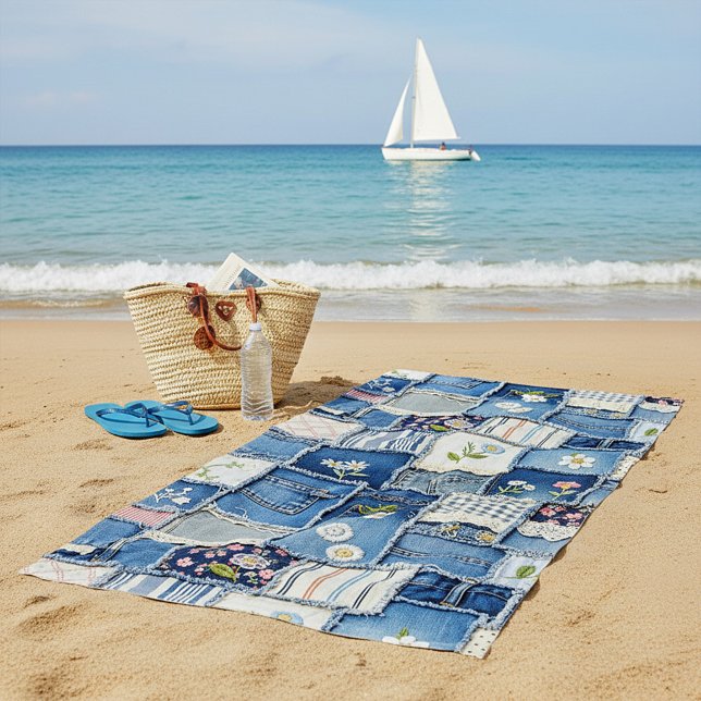 Patchwork Denim Strandtuch (Von Creator hochgeladen)