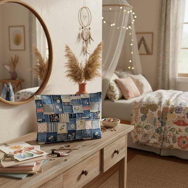 Patchwork Denim Zubehörtasche (Von Creator hochgeladen)