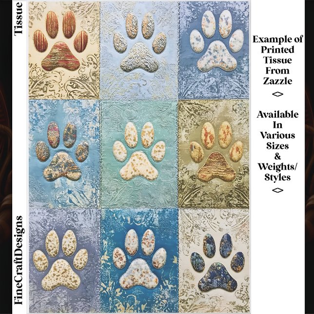 Patchwork Dog and Cat Paw Prints EN6 Decoupage Seidenpapier (Von Creator hochgeladen)