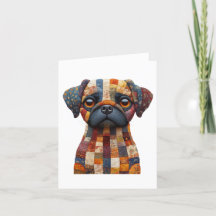 Patchwork Dog Grußkarte