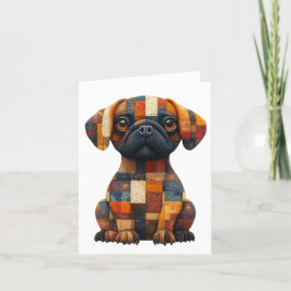 Patchwork Dog Grußkarte Dankeskarte