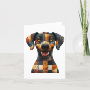 Patchwork Dog Grußkarte Dankeskarte