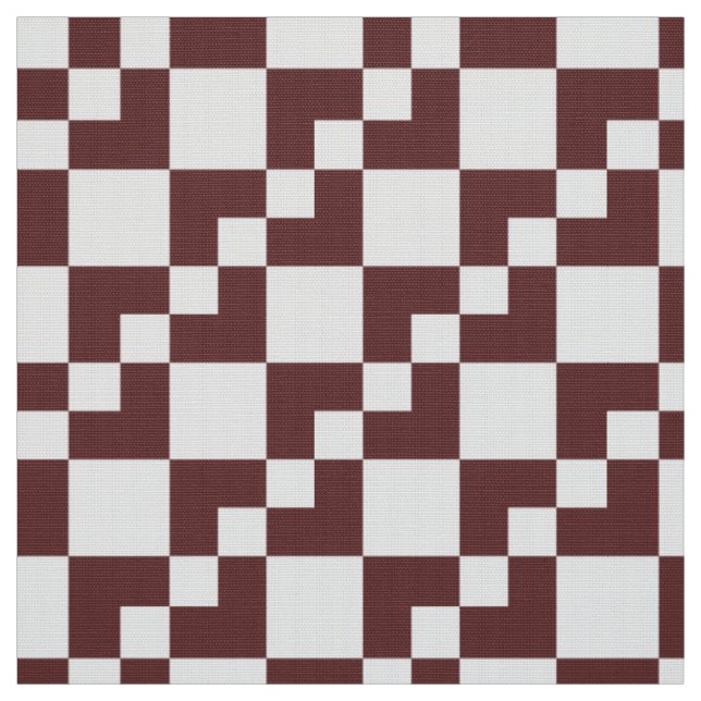 Patchwork Domino - Dunkelbraun und Weiß Stoff (Muster)