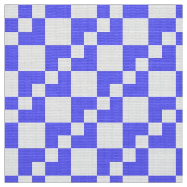 Patchwork Domino - Electric Blue und White Stoff (Muster)
