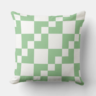 Patchwork Domino - Faded Green und White Kissen