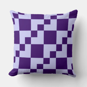 Patchwork Domino - Pulver Blau und Tief Lila Kissen