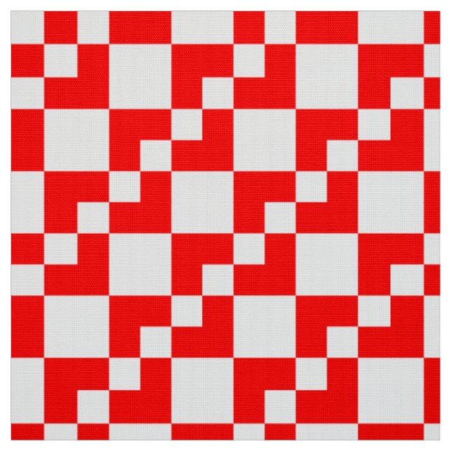 Patchwork Domino - Rot und Weiß Stoff (Muster)