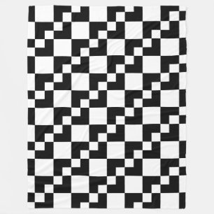 Patchwork Domino - Schwarzweiß Fleecedecke
